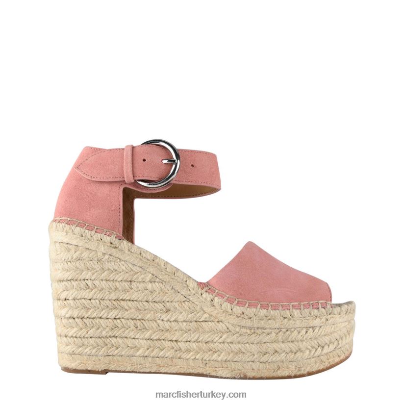 kadınlar alida espadrille kama sandalet Marc Fisher pembe süet 8FVTXP269