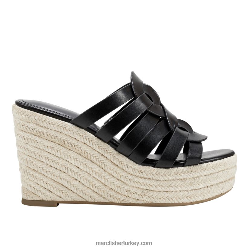 kadınlar cazzie espadrille kama sandalet Marc Fisher siyah 8FVTXP248