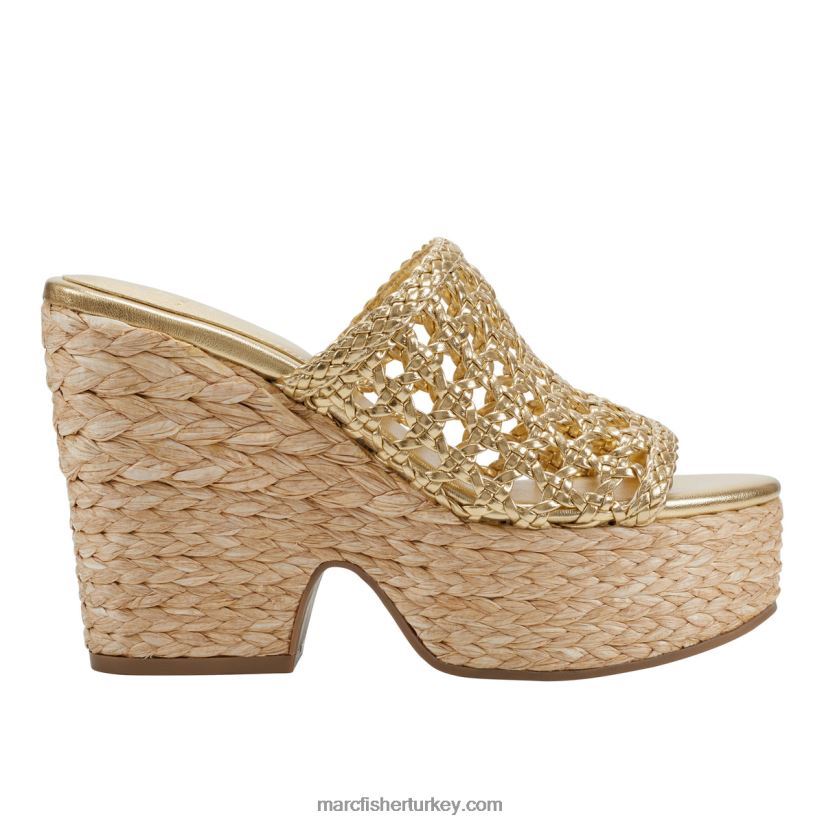 kadınlar hollis espadrille platform sandalet Marc Fisher altın 8FVTXP220