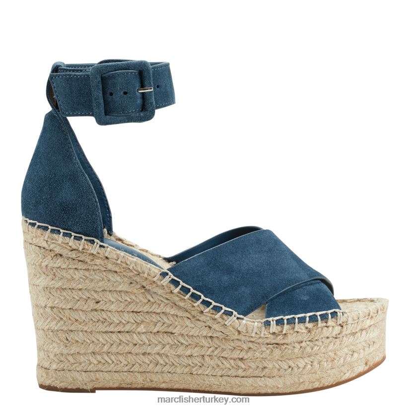 kadınlar mümkün espadrille kama sandalet Marc Fisher mavi 8FVTXP230