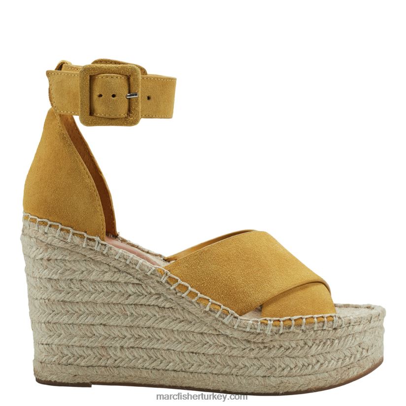 kadınlar mümkün espadrille kama sandalet Marc Fisher sarı 8FVTXP224