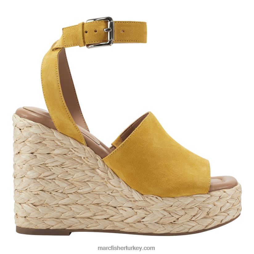 kadınlar nelly espadrille kama sandalet Marc Fisher hardal süet 8FVTXP261