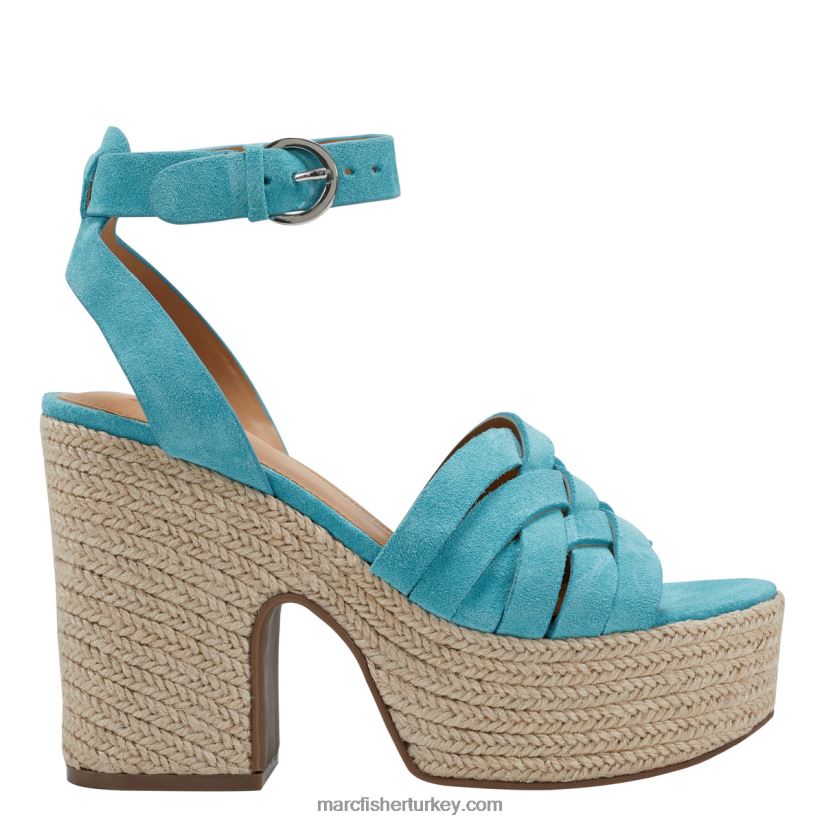 kadınlar oaten espadrille platform sandalet Marc Fisher mavi 8FVTXP254