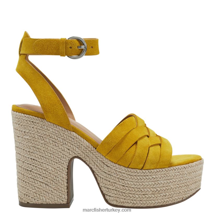 kadınlar oaten espadrille platform sandalet Marc Fisher sarı 8FVTXP251