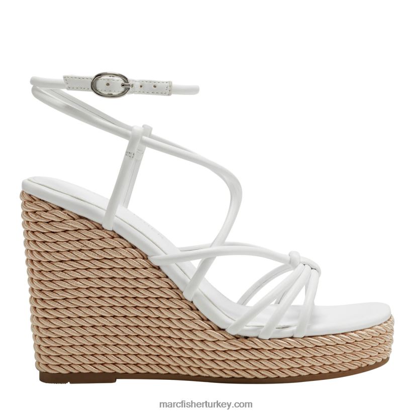 kadınlar zarah strappy espadrille kama sandalet Marc Fisher beyaz 8FVTXP219